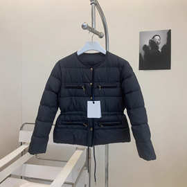 高版本高品质现货M家2025新款女士小香风气质薄款圆领羽绒服外套