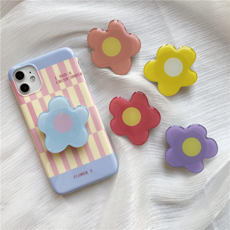 15g Weight Mobile Phone Universal Applicable Brands Folding Bracket Classification Plastic Material Flower Pattern Cute Style Flower Plastic Cute Mobile Phone Universal Folding Bracket 4