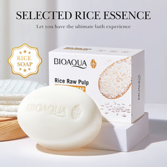 All-Natural Rice Fragrance Soap BIOAOUA Facial & Bath Deep Cleansing Handmade Essential Oil Soap for International Trade Wholesale