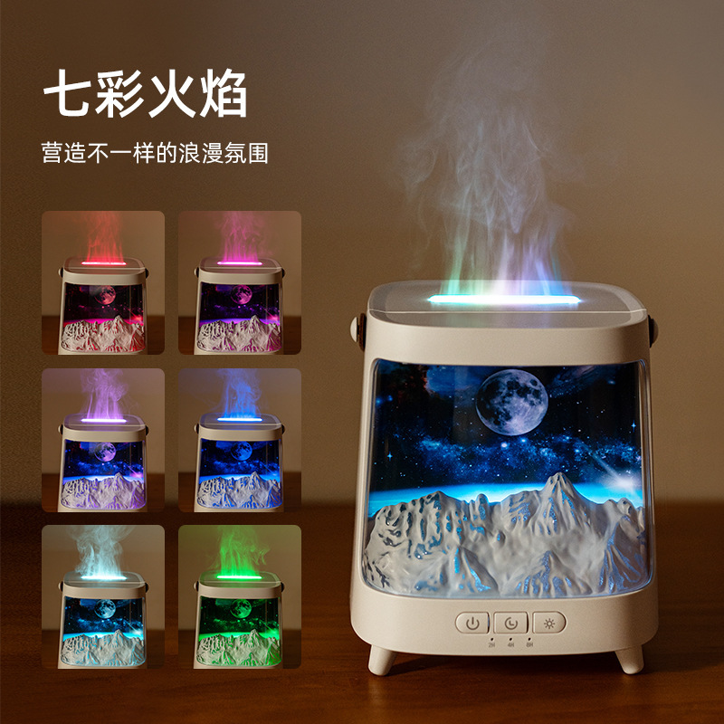 2025新款跨境仿真星球银河香薰机家用七彩火焰香氛机usb加湿器|undefined