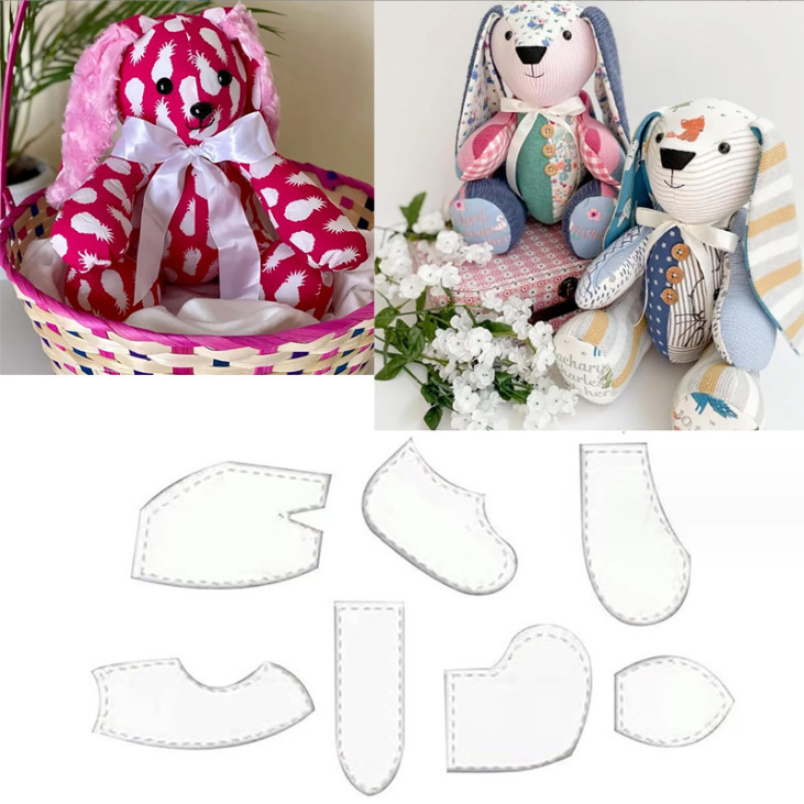 Spot nuevo producto hecho a mano bricolaje conejo Memory Bunny Template Set plantilla de regla de acolchado de conejo