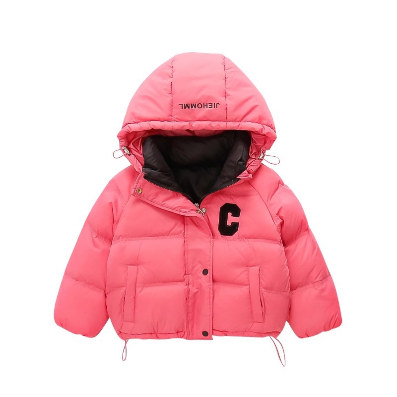 Chaqueta acolchada de algodón para niñas, estilo nuevo invierno 2025, abrigo de algodón grueso con forro polar elegante para niños, ropa de invierno, prenda exterior de algodón.