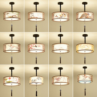 New Chinese style chandelier bedroom living room dining room lamp style tea room corridor aisle hallway study retro lamps