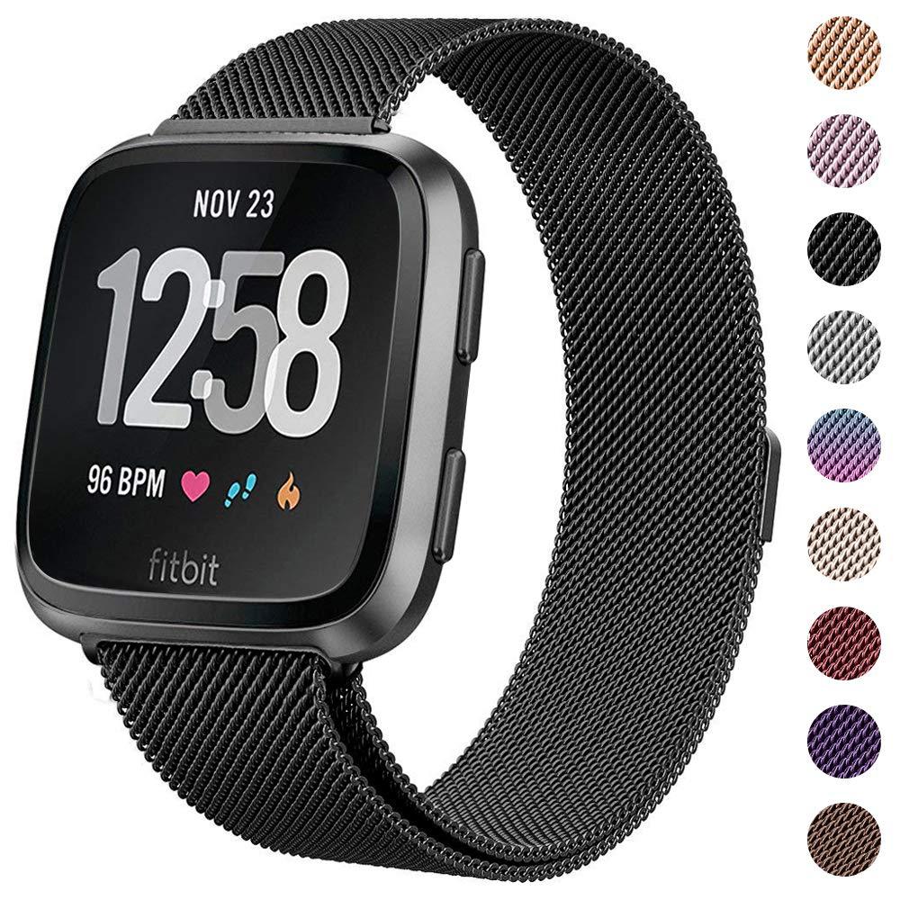 適用Fitbit Versa/Versa 2/Versa Lite SE米蘭磁吸錶帶金屬鋼腕帶