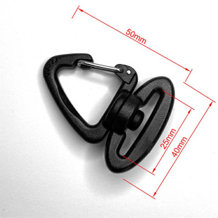 Factory 25MM plastic hook triangle buckle with iron right rotation hook tent hook mountaineering backpack hook