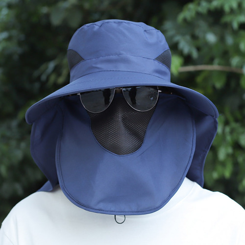 Summer men's sunshade hat outdoor mountain climbing wide-brimmed quick-dry face-protecting neck scarf hat fisherman fishing hat
