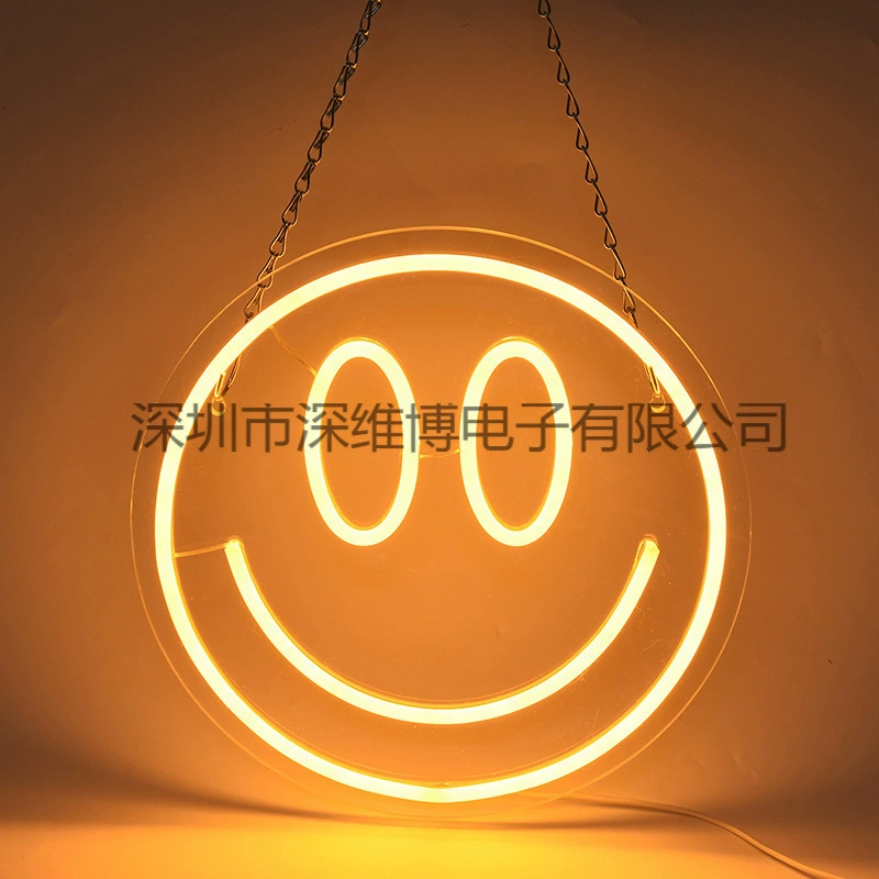 LED neon light acrylic back panel smiling face Amazon exclusive USB powered interior decoration light