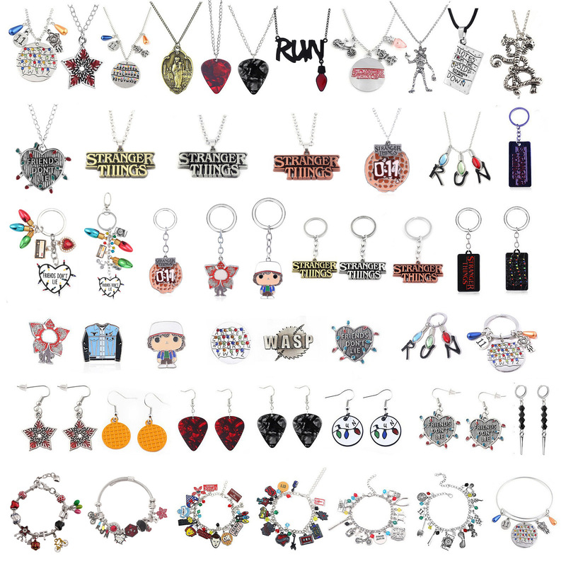 Film and Television Merchandise: Stranger Things Pendant Necklace, Light Bulb Letter Alloy Pendant, Keychain, Bracelet - Wholesale in Stock