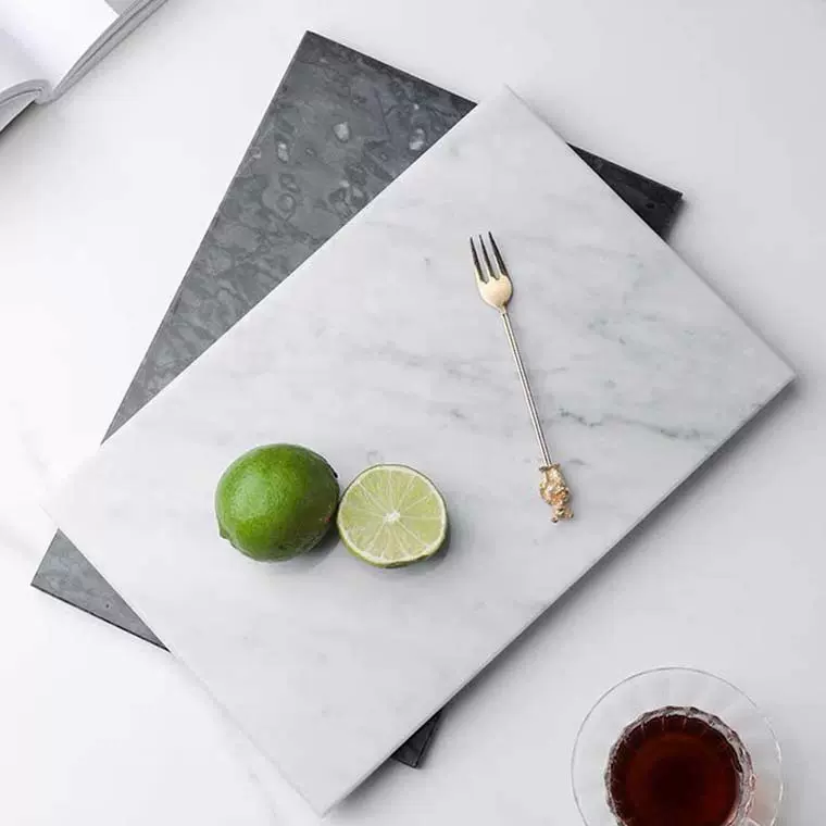 北欧ins风天然大理石托盘家用台面收纳托盘食物长方形卫浴置物盘