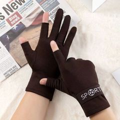 秋冬の二本の指とベルベットの実用手袋の核酸を採取して屋外に乗る学生は字を書いて保温します。