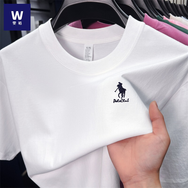 Paul Pure Cotton Round Neck Men's T-Shirt Summer Print Middle-Aged Simple Casual Sweat-Absorbent Breathable Men's Pony Short-Sleeved T-Shirt Paul Pure Cotton Round Neck Men's T-Shirt Summer Print Middle-Aged Simple Casual Sweat-Absorbent Breathable Men's Pony Short-Sleeved T-Shirt