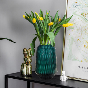 新款现代简约几何描金玻璃花瓶 北欧风花瓶摆件客厅插花装饰批发详情10