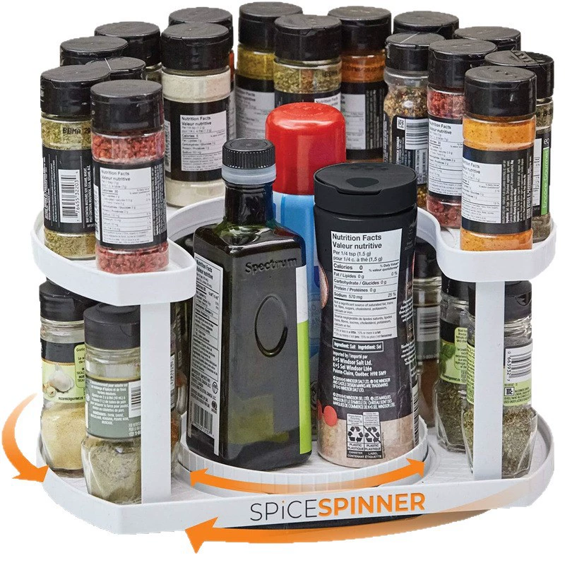 SPICE SPINNER от Amazon для дома, вращающаяся на полу, двойная полка для хранения бутылок специй