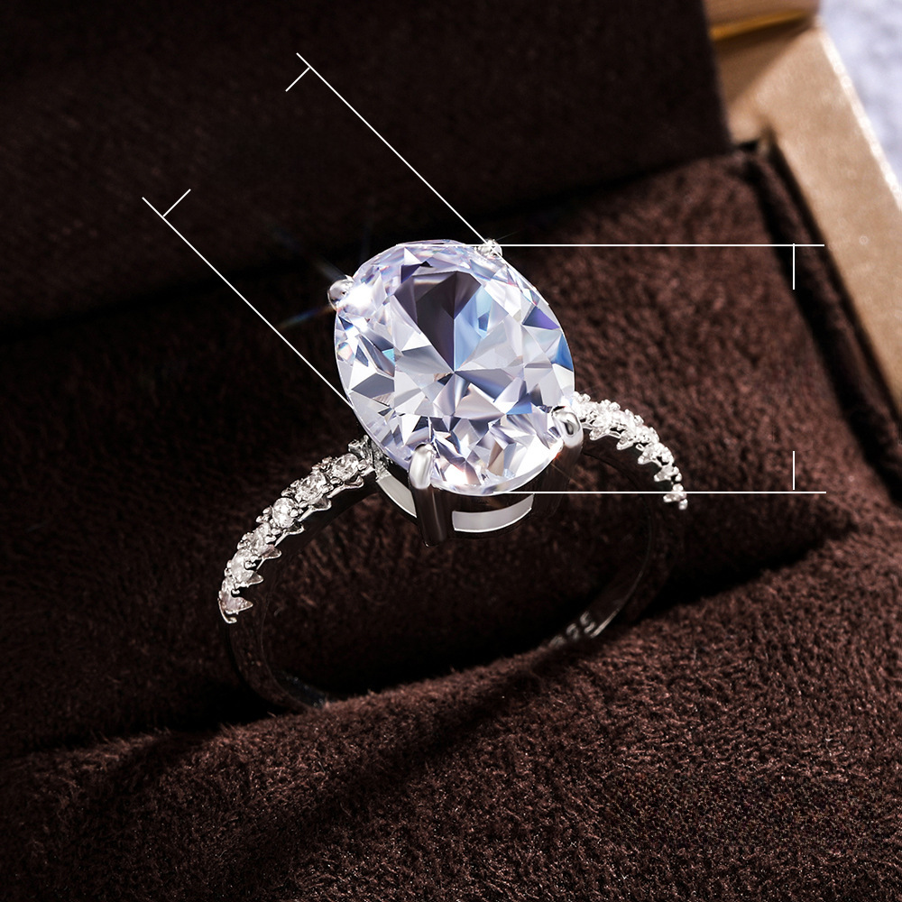 Classic Oversized Shining Zircon Ladies Ring Copper Engagement Ring_voghion.com