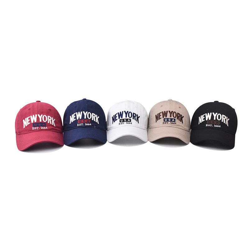 Algodón NUEVA YORK letra grande gorra de béisbol bordada para hombres y mujeres primavera, verano y otoño simple gorra a prueba de sol image 4