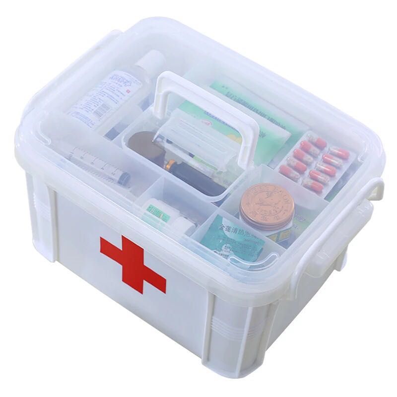 医药箱家用塑料医疗箱药物收纳盒多层小号急救药品箱家庭医要箱子|ms