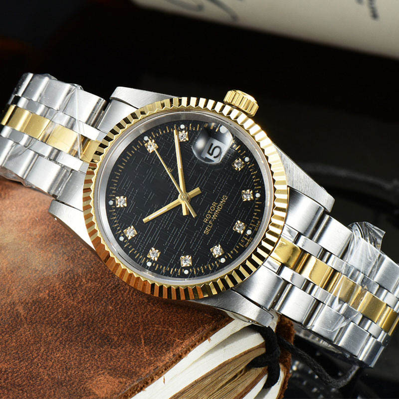 Aliexpress Dijia Luxury Men's Automatic Mechanical Watch High-Quality Three-Hand Diamond-Studded Fashionable Steel Band Direct Sales Wristwatch