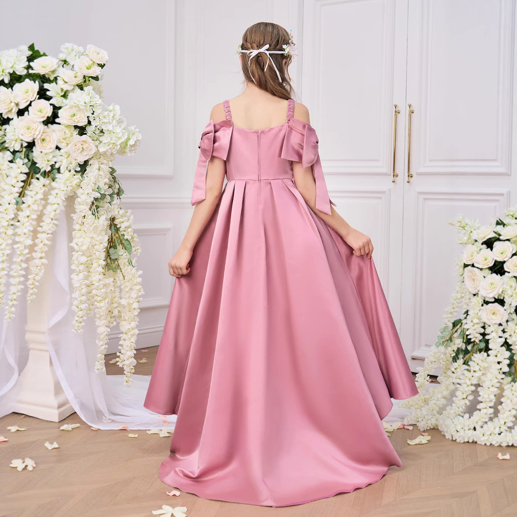 2025 vestido de verano para niños, vestido de princesa, vestido de fiesta de niña de flores de tela forjada, vestido de lavado de un año de bebé, vestido de noche