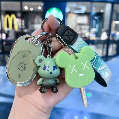Car key bag – Emma Bubble AM Remote Control - electric-car-j-smart-3-key-green-single-shell-green-violent-bear-green-door-key-cover
