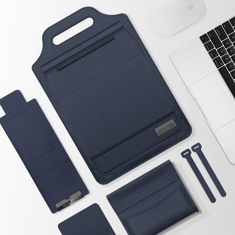 越境厳選多機能Appleラップトップバッグ 14inch MateBookラップトップスタンド収納ライナーバッグ|undefined