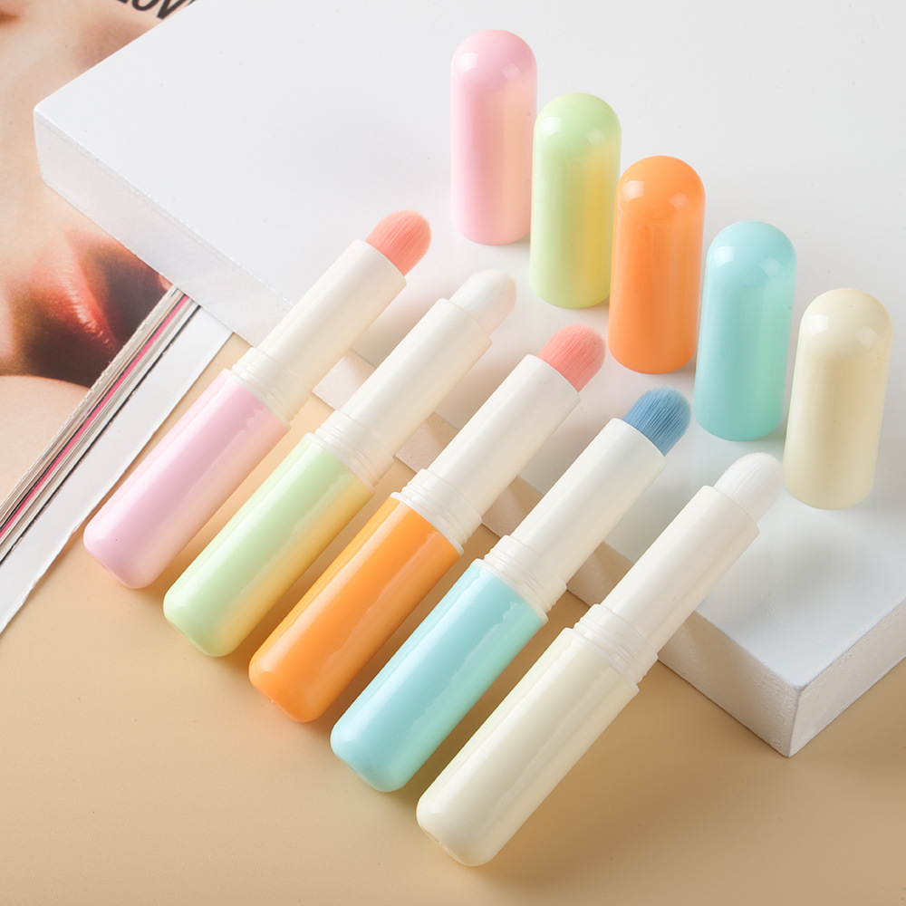 Nuevo Q elástico cabeza redonda de silicona labio cepillo corrector cepillo no roto lápiz labial cepillo portátil dedo vientre belleza herramienta cepillo