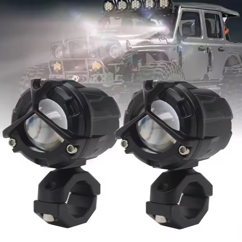 Motorcycle spotlights with far and near yellow-white light, electric vehicle lights, LED electric vehicle strobe mode, front headlight with strong light
