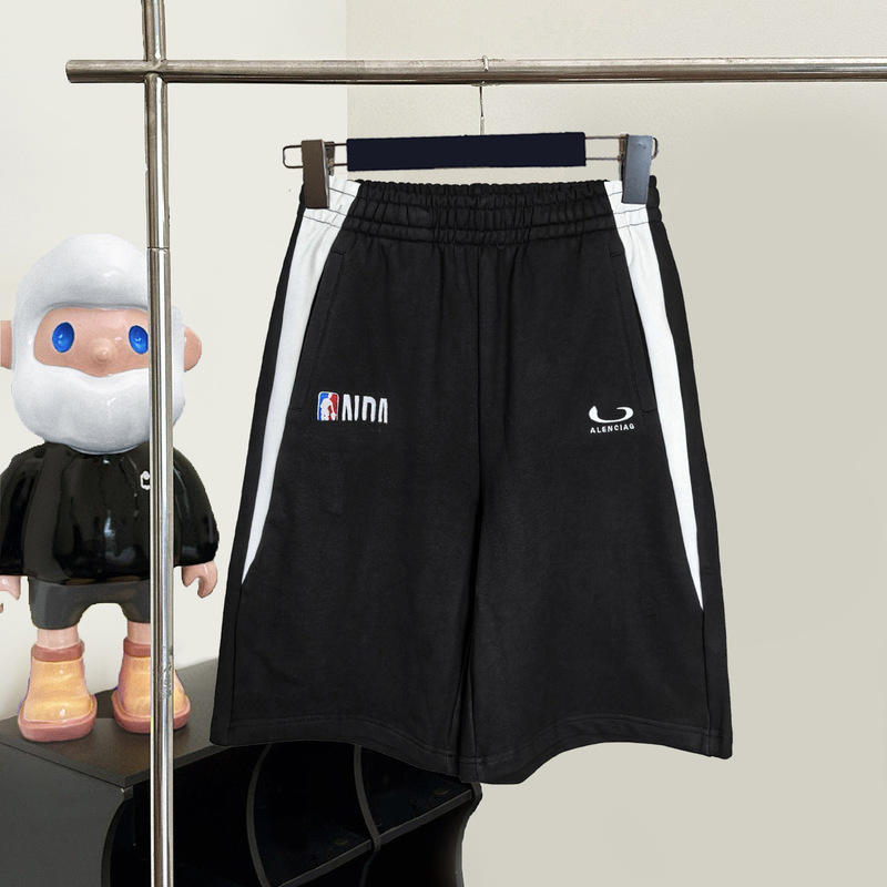 Paris Correct Version B Brand Nba Series Color-Blocking Sports Shorts Unisex B Trendy Casual Shorts