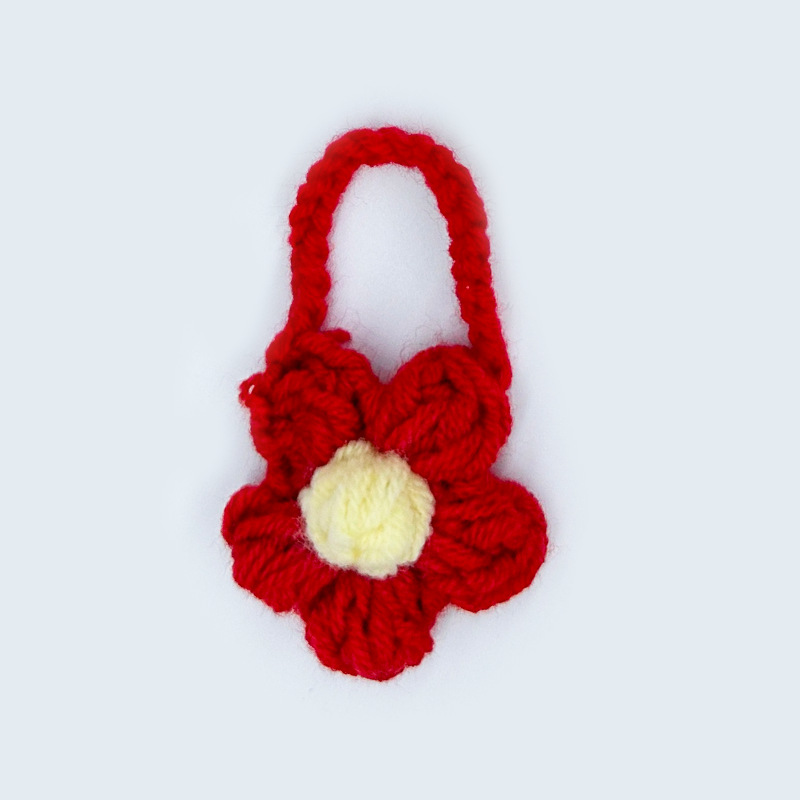 레드 퍼프 플라워 숄더백