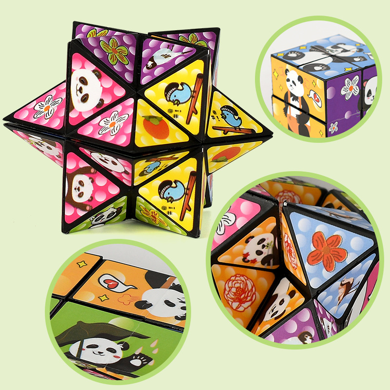 Variable unlimited folding Rubik's cube, transformer, constructor, three dimensional toy, panda, 3D, anti-stress