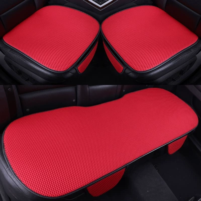 Four Seasons Pad Four Seasons Car Cushion Cool - three-piece-set-burgundy-red-breathable-and-not-stuffy-linen-style