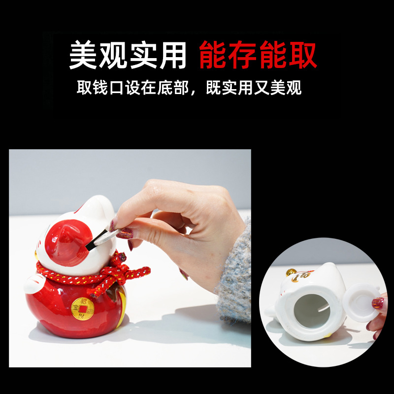 Fortuna gato miles de dos adornos pequeño tamaño lindo cerámica decoración del hogar creativo empresa actividad pequeño regalo logo