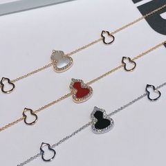 ヒョウタンのブレスレットの高バージョンのナノ技術の厚い電気めっきの18kバラの金の赤い瑪瑙の工場の直接販売の生放送は代行します。
