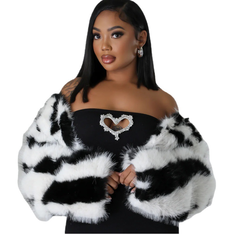 HX0375 ropa de mujer transfronteriza europea y americana nueva chaqueta de lana del todo-fósforo
