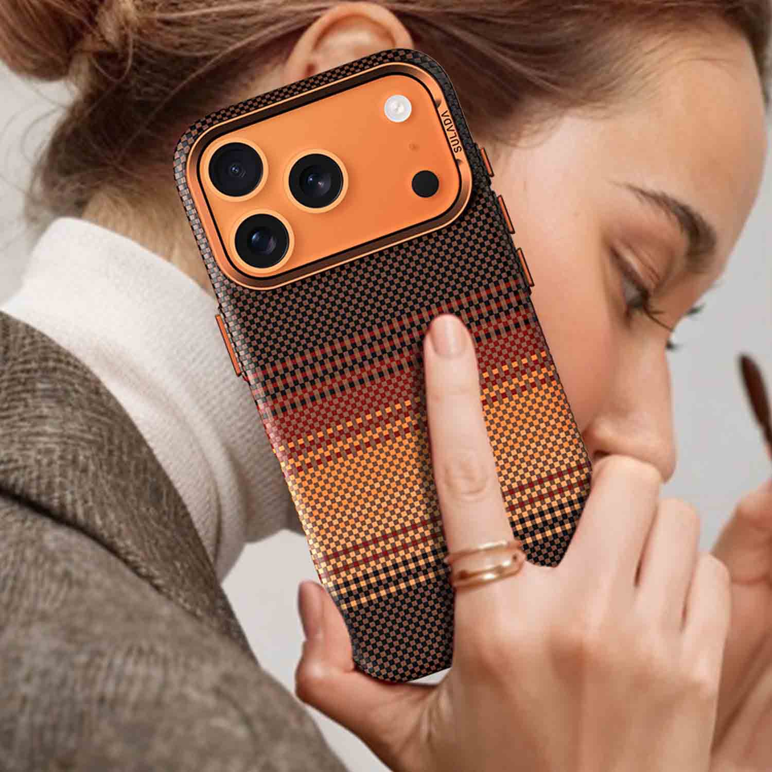 SULADA适用iPhone16编织纹手机壳苹果17ProMax磁吸magsafe保护套