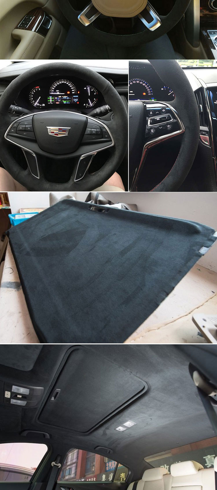 Car Leather Suede Suede Suede Leather Frosted Car Door Steering Wheel Ceiling Seat Interior Modification Wholesale