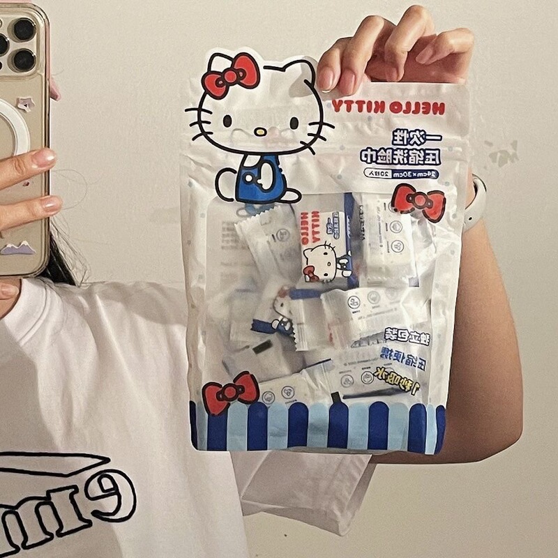 Hello Kitty正版一次性压缩毛巾旅行外出便携式独立小包装洗脸巾|undefined