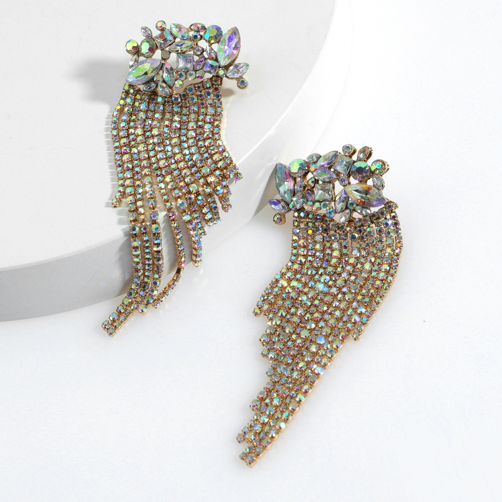 Fashion Geometric Diamond Tassel Earrings Wholesale Nihaojewelry display picture 4
