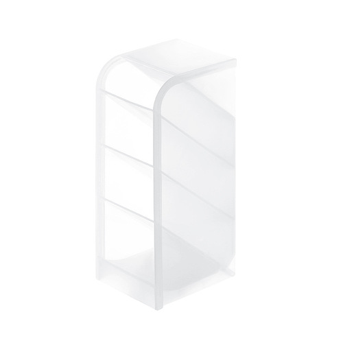 Creative multi-purpose pen holder transparent multi-grid makeup brush storage rack student stationery box oblique plug-in desktop storage box