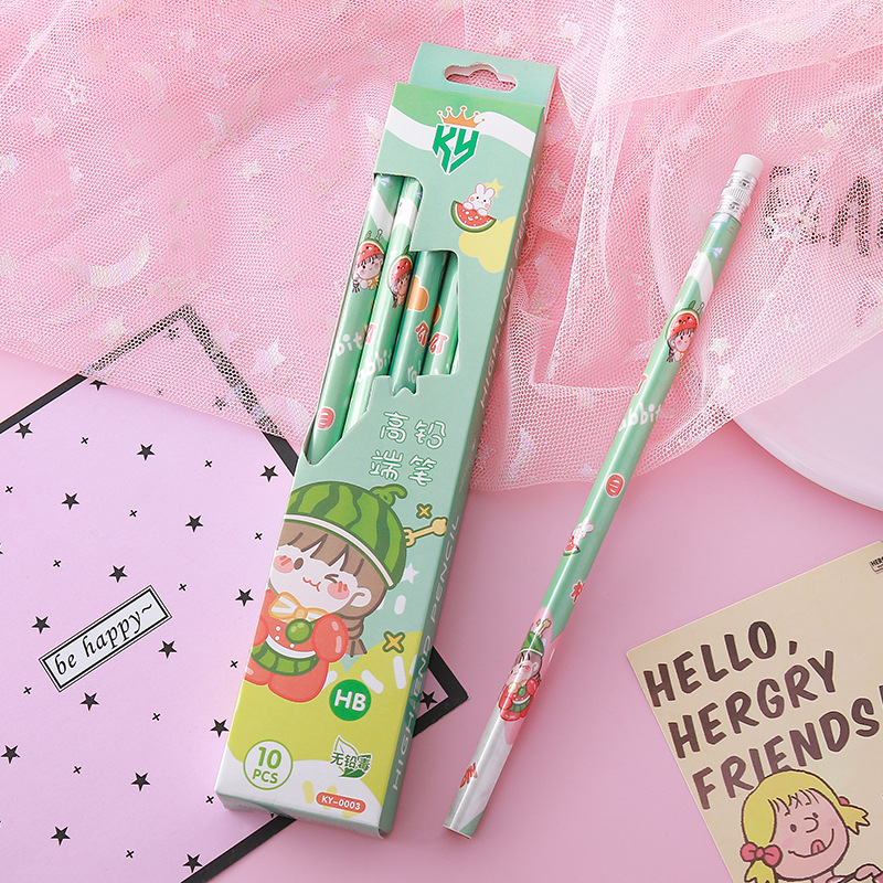 Lápices de caja de alto valor Papelería creativa Herramientas de escritura para estudiantes Práctica de caligrafía Lápiz de madera Lápiz triangular circular