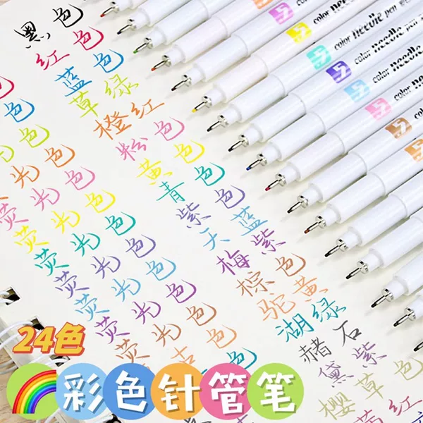 Color Needle Pen Hook Line Pen Art Special Drawing Comic Pen Hand Account Sketch Waterproof Fine Head Hook Line Pen Set