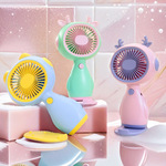 东南亚外贸新款手持卡通可爱小风扇广告促销赠品印刷logo桌面风扇