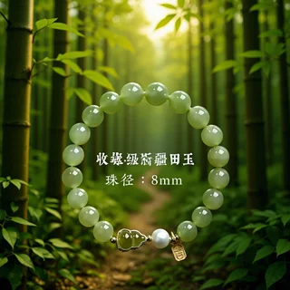 天然和田玉手串晴水葫芦手链女款玉石串珠手饰高级感手链
