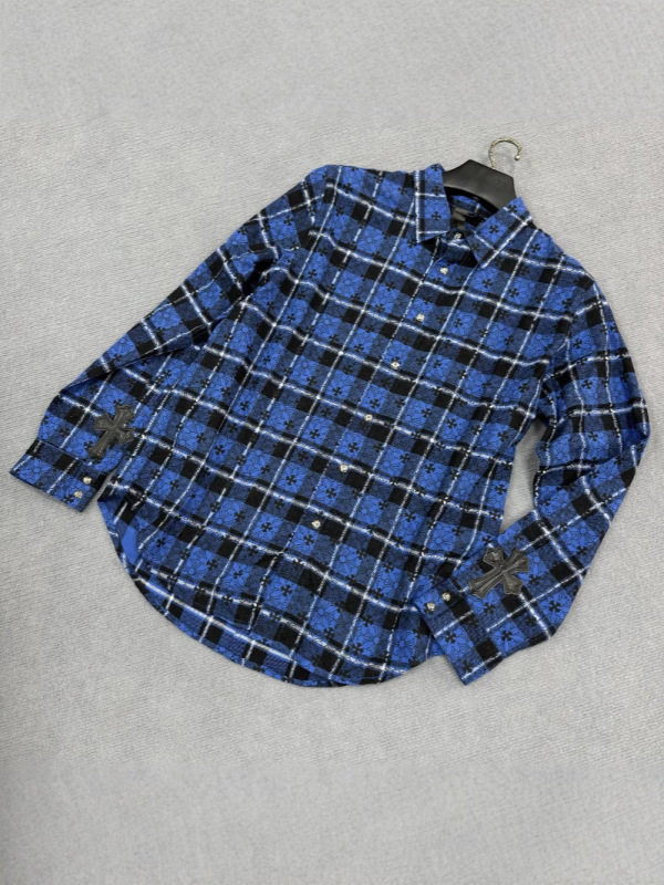 【Dujia既製品正規版】CHクロウ レトロチェック柄シャツ 長袖シャツ ジャケット 男女兼用 工場バッチ|undefined