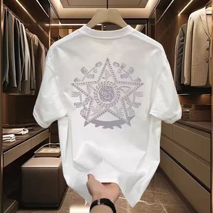 [Special Section 90% off] Outlet Selected Heavyweight Men's T-Shirt Short Sleeve Summer American Trendy Brand Summer