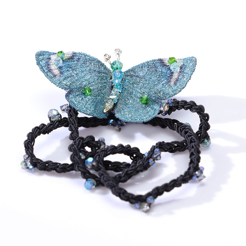 Elegante elastico per capelli a farfalla ricamato con diamanti_voghion.com