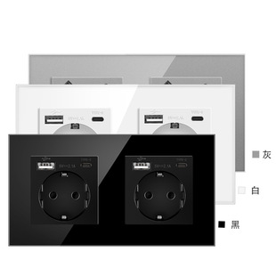 European standard wall German standard German power socket with USB socket type-c mobile phone charging panel foreign trade