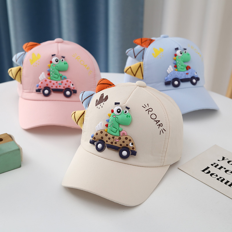 140g Weight Cotton Blend, Polyester Fabric Type Baseball Cap Hats Type 1 Piece Quantity Outdoor, Daily Occasion Dinosaur Pattern Summer, Spring Season Children Unisex Gender Cartoon Style Style Children Unisex Cartoon Style Dinosaur Baseball Cap 1