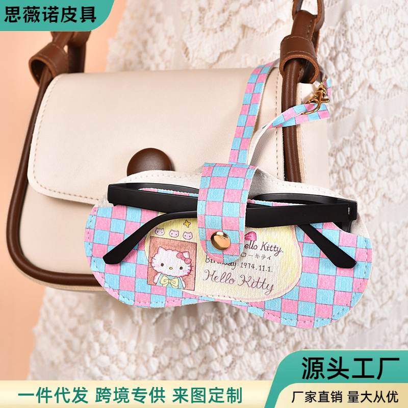 Hello Kitty Glasses Storage Bag Women's Sunglasses Storage Box Portable Pressure-proof Sunglasses Protective Cover Hanging Glasses Bag Hello Kitty Glasses Storage Bag Women's Sunglasses Storage Box Portable Pressure-proof Sunglasses Protective Cover Hanging Glasses Bag