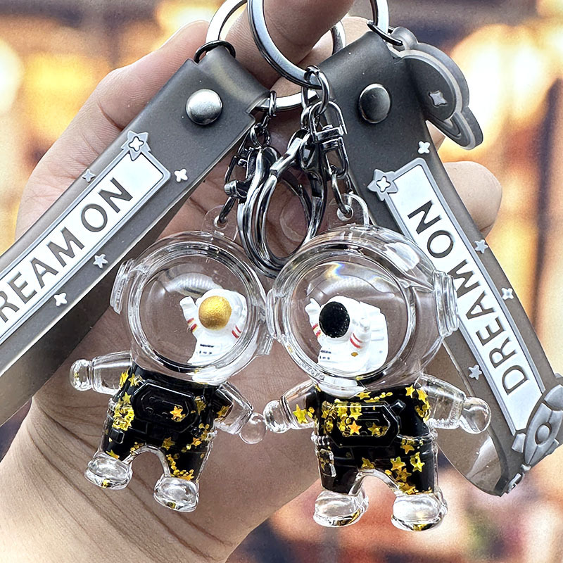 Fashion spaceman quicksand bottle keychain couple car bag key chain astronaut liquid drift bottle pendant Fashion spaceman quicksand bottle keychain couple car bag key chain astronaut liquid drift bottle pendant