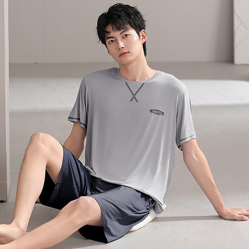 Pajamas Men's 2025 Summer Thin Modal Short-sleeved suit Casual Simple Loose Outer Wearing Home Clothes